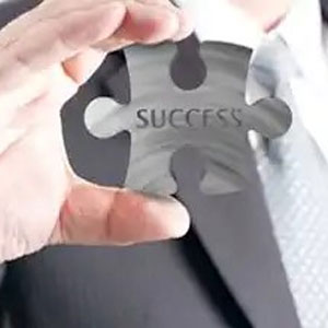  A man showcases a puzzle piece with the word success written on it - Vision Law